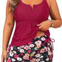 Women's Plus Size Tankini Swimsuit - Two Piece Bathing Suit with Shorts 2025 V-Wired Tummy Control Swimwear