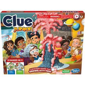 Hasbro Gaming Clue Junior Board Game | 2-Sided Gameboard, 2 Games in 1 | 2 to 6 Players | Mystery Games for Kids | Back to School Gifts | Classroom Preschool Games | Ages 4+, compact, medium-small