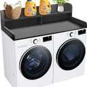 Royxen Laundry Countertop with 2-Tier Shelf Universal Fit, Washer and Dryer Countertop with Storage Space, Shelf Height 11.5 Inches, Solid Wood Core, Black, 54 inches x 27.5 inches x 11.5 inches