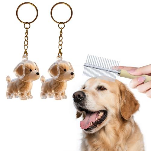 2PCS Pet Memorial Hair Collector Keychain, Dog Shape Storage Bottle, DIY Pet Fur Collection Capsule