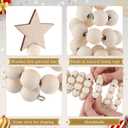 Thyle 3 Pcs Christmas Tree Decor 3 Sizes 6/8/10 Inch Small Boho Artificial Christmas Tree Tabletop Decor for Home Shelf Mantel Fireplace Table Party Supplies(Bead Style,Wood)