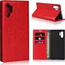 iCoverCase for Samsung Galaxy Note 10 Plus Wallet Case with Card Slots Holder, Premium Leather Kickstand Feature Flip Folio Case Cover for Galaxy Note 10 Plus (Red)