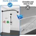 L Shaped Shower Curtain Rod,Adjustable Corner Shower Rod(23.6"-54.3"x23.6"-54.3"),90 Degree Wall Mounted Shower Curtain Rod for Bathroom,Bathtub,Clothing Store,Locker Rooms,Private Space,Need to Drill