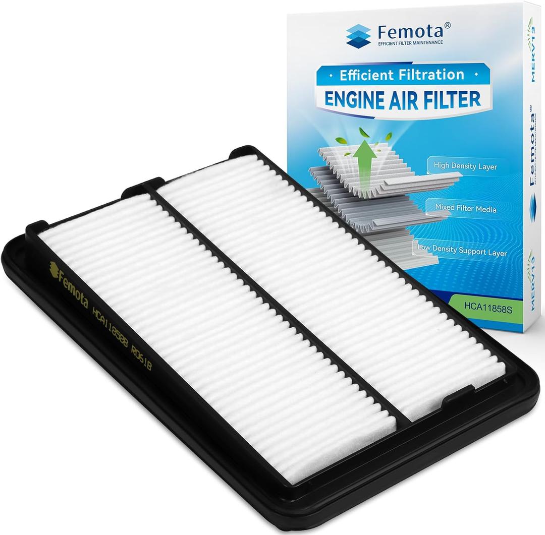 CA11858 Engine Air Filter, Pre-oiled, Longer Lifespan, Replace for Nissan Rogue (2014-2020), Rogue Sport (2017-2022), Qashqai (2017-2023)