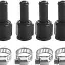 6AN Female to 3/8" Barb Straight Swivel Fitting Adapter Aluminum Black 4Pcs