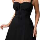 KUTUMAI Lace Square Neck Mini Dress Flowy A Line Short Graduation Dresses for Women Summer 2025 XL