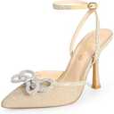 DREAM PAIRS Women's High Heels Destiny Closed Toe Strappy Heels Sexy Rhinestone Ankle Strap Pumps Wedding Bridal Party Dress Shoes Destiny Size 11