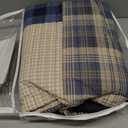 Woolrich Reversible Cotton Quilt Set - Cottage Styling Reversed to Solid Color, All Season Patchwork Lightweight Coverlet, Matching Shams, Winter Hills, Oversized Twin/Twin XL, Blue 2 Piece