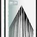 MCS Foundation 20x30 Poster Frame Traditional Black, Vertical & Horizontal Wall Hanging Large Picture Frame for Photos, Posters & Art Prints (2-Pack)