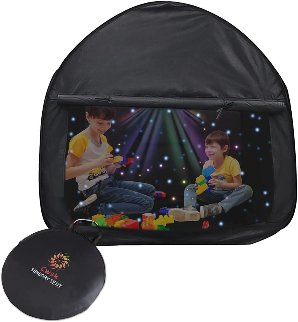 Sensory Tent for Kids 35.4 * 35.4 * 35.4 in- CPC Certified Calming Hideout with Blackout & Quiet Corner | Portable Collapsible Pop-Up Tent for Autism, ADHD, SPD | Improve Focus in Classroom, Bedroom (Medium)