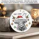 Highland Cow Ornament - Farmhouse Christmas Ornaments - Double-Sided Printed Ceramic Ornament for Christmas Tree Decoration
