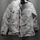 FREE SOLDIER Women's Waterproof Ski Snow Jacket Fleece Lined Warm Winter Rain Jacket with Hood Fully Taped Seams (X-Large, Floral Print)