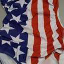 Century Star One Shoulder One Piece Swimsuit Women Teen Girls Tummy Control 2024 Bathing Suits Modest Full Coverage Swimwear (X-Small, American Flag)