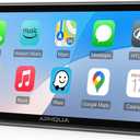 APHQUA 10.26 Inch Wireless Apple CarPlay & Android Auto Screen with Backup Camera,Portable Touch Display with Bluetooth FM AUX USB,Voice Control Multimedia Stereo for 99% Car Truck SUV