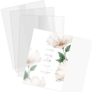 Vellum Jackets - 50 Pack Folded Vellum Jacket for 5 x 7 Invitations, Translucent Vellum Paper for Invitation, Greeting Cards, Photo Prints