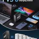 380W USB C Charger Block,with 4 USB Cables 8-Port USB C Charging Station Dual 100W Laptop Charger Fast Charger Type C Charging Block for MacBook Pro, Dell XPS, iPhone, iPad, Tablet (Bright Black)