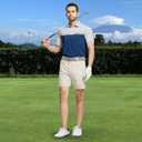 Rouen Polo Shirts for Men Quick Dry Regular Fit Casual Color Block Chest Print Active Short Sleeve Collared Mens Golf Shirt (XXXL)