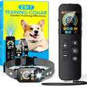 2 in 1 Dog Shock Collar & Dog Bark Collar, 4200 FT Dog Training Collar with Remote,3 Training Modes & Light for Night Walks,IP67 Waterproof Smart Anti Barking E-Collar with Adjustable Sensitivity