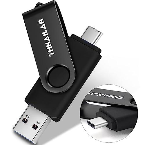 Thkailar 64GB Flash Drive 2 in 1 USB Flash Drive with Type C & Type A Ports,Thumb Drive,USB Stick for Android Phone/Tablet/PC/MacBook Pro/Air