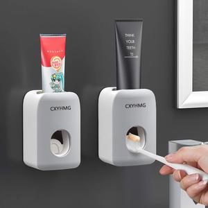 Toothpaste Dispenser, 2 PCS Automatic Toothpaste Squeezer Dispenser for Kids & Family Shower, is Wall Mount Bathroom Accessories with Super Sticky Suction Pad. (2 Light Grey)