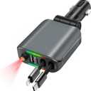 Car Charger with Starlight, 120W USB C Fast Car Chargers Adapter, 4 in 1 Retractable Car Charger with 2 USB Ports Car Phone Chargers for iPhone17 /16/15/14/13/12 and for AndroidISO Bulit in converter