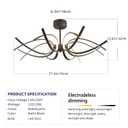 Modern LED Ceiling Light Fixture,110W 7700 Lumen,Ceiling Lamp for Kitchen Bedroom Study Living Room Office Dining Room,Dimmable Remote Control (Black -Ceiiling-BK224, Dia 37.4 x H 12.6 inch)