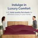 Queen Size Flat Sheet - Hotel Quality Top Flat Bed Sheet Only - Ultra-Soft, Breathable & Cooling - Fade & Wrinkle Free - Easy-Care, Stain & Shrink Resistant Bedding - Easy-Fit & Oeko-Tex - Burgundy