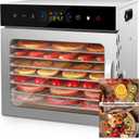 SUCISENI Food Dehydrator Machine 8 Trays Stainless Steel Food Dehydrated 600W Dehydrator with 24-hour Timer LED Touch Control Display Adjustable Timer Recipes for Jerky Herbs Meat Beef Fruit Vegetable