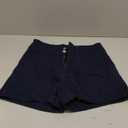Womens Relaxed Fit Casual High Waist Pocketed Denim Shorts (Small, Navy)