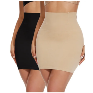 Gotoly 2 Pack Body Shaper For Women Under Dress High Waist Half Slip Seamless Shapewear Dress Slip Skirt Tummy Control Dress S