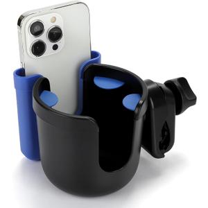 Accmor 2-in-1 Walker Cup Holder with Phone Holder, Wheelchair Cup Holder, Rollator Cup Holder, Cup Phone Holder for Walker, Wheelchair, Rollator, Mobility Scooter
