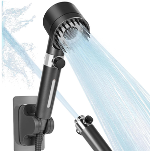 Filtered High Pressure Shower Head, Massage Handheld Showerhead with 3 Spray Modes, Multiple Spray Modes Shower Head with Filter, Black