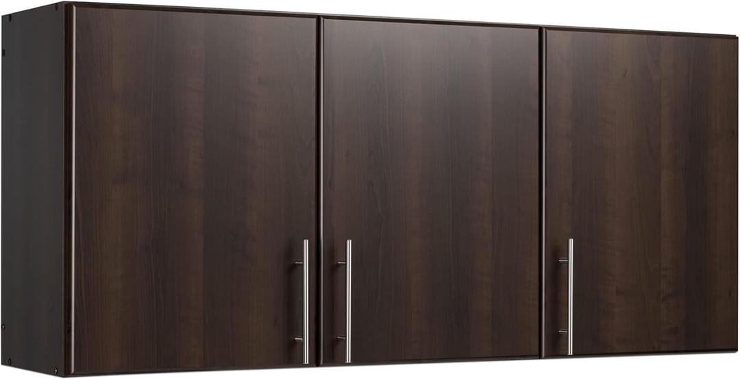 Prepac Elite 54" Wall Cabinet, Espresso Storage Cabinet with 2 Adjustable Shelves, Storage Closet for Pantry, Kitchen and Bathroom 12" D x 54" W x 24" H
