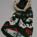 OTOB Dog Ugly Christmas Sweater, Winter Thick Knitted Dog Sweaters for Medium Large Dogs Cozy Holiday Hooded Sweaters with Leash Hole Male Female, Xmas Doggie Pet Clothes Outfits Apparel, Green XL