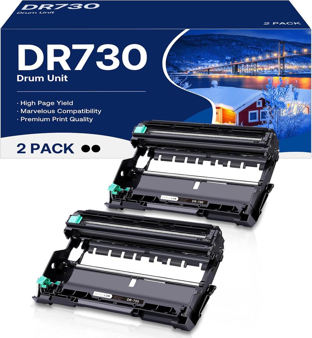 Compatible DR730 Drum Unit Replacement for Brother DR-730 DR 730 to Use with MFC-L2710DW MFC-L2750DW HL-L2395DW HL-L2370DW HL-L2350DW HL-L2390DW DCP-L2550DW Printer (2 Pack, NOT Toner)