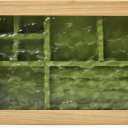 Pandapark Wooden Jewelry Box with Glass Lid, Multi-Compartment Storage Display Case, Walnut Green