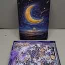 Ocean Puzzle 1000 Pieces-Starlit Voyage, Starry Night Puzzle 1000 Pieces, Moon Puzzles for Adults, Difficult Jigsaw Puzzle for Families, Finished Size 19.69 * 27.56", with 1:1 Poster