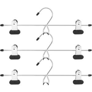 Whitmor Add Chrome/Black Skirt & Slack Hangers