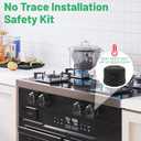 Stove Knob Safety Covers for Child Baby Proofing Kitchen Oven Knob Locks Universal Gas Burners Childproofing (5-Pack) (Black - Translucent)