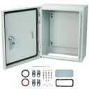 Waterproof Electrical Enclosure 12 x 10 x 6'', Electrical Junction Box with Reinforced Lock, Outdoor Electrical Box Weatherproof (Grey)