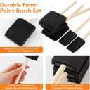 120 Pcs Foam Paint Brushes, 2 Inch Foam Brush for Painting, Bulk Sponge Brushes with Wood Handles, Art Paintbrushes Set for Staining, Varnishing, Finishing, Touchup and DIY Craft Projects