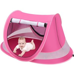 Baby Beach Tent, Pop Up Toddler Travel Bed for Boys or Girls, Sun Shade for Toddler Camping, Infant Portable Sun Shade, Summer Beach Baby