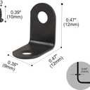 uxcell 80pcs Angle Bracket Metal 12x12mm Black Corner Brace Fastener L Shaped Right Angle Brackets Corner Protector Shelf Support with Screws for Furniture