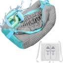 Shoe Washing Machine Bag, Shoe Laundry Bag for Washer and Dryer, Include Dry Net Bag, Reusable and Durable Zipper with Hook Design, Shoe Washing Bag for Sneaker (Gray, 1 Pack)