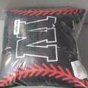 Letter Initial W Baseball Softball Black Red Monogram Throw Pillow, 16x16
