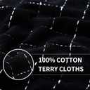 Homaxy 100% Cotton Terry Kitchen Towels(Black, 13 x 28 inches), Checkered Designed, Soft and Super Absorbent Dish Towels, 2 Pack