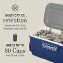 Coleman Classic Series Insulated Portable Rolling Cooler with Wheels, Leak-Resistant Outdoor Hard Cooler Keeps Ice up to 5 Days, 100-Quart