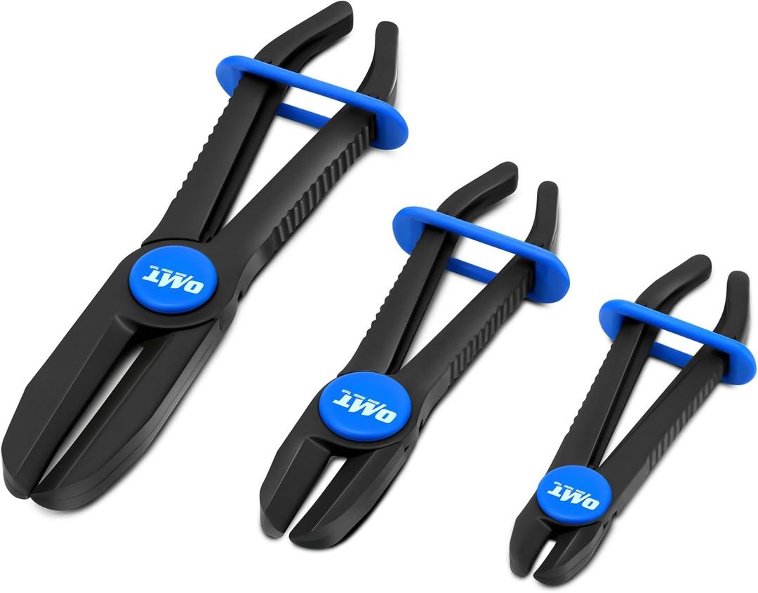 Orion Motor Tech Hose Pinch Off Pliers, 3 Piece Long Reach Hose Clamp Pliers Set for Flexible Hoses Brake Coolant Radiator Vacuum Fuel Lines Maintenance