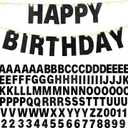 TaoBary 112 Pcs DIY Letter Kit Glitter Customizable Banner Letters Include 107 Letters and Numbers 3 Rope and 2 Needles for Birthday Halloween Christmas Wedding Valentine Party Decor(Black)