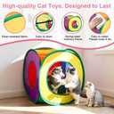 Retro Shaw Cat Toys Pack 33Pcs, Interactive Kitten Toys for Indoor Kittens Cats, Collapsible Kitty Play Tunnel Tent Feather Wand Balls Bell Springs Mouse Kitty Toys for All Breeds 15.7 Inches